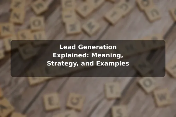 Lead Generation Explained: Meaning, Strategy, and Examples