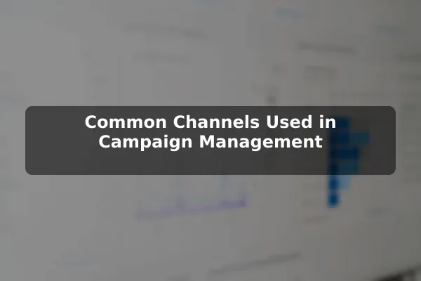 Common Channels Used in Campaign Management