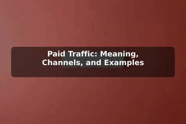 Paid Traffic: Meaning, Channels, and Examples