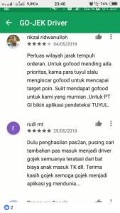 keluhan driver gojek