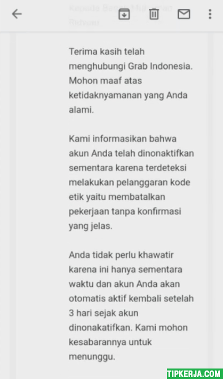 akun grab driver dibekukan