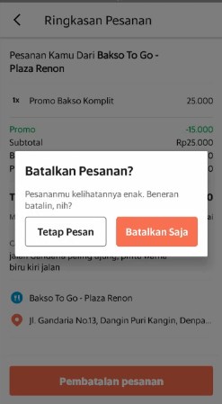 Cara cancel GrabFood