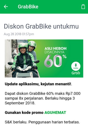 Cara mendapatkan promo GrabFood