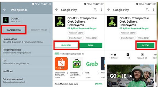 cara mengatasi aplikasi Gojek gagu 