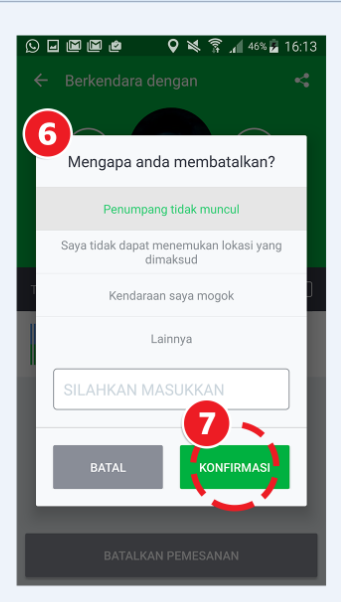 Cara cancel Grab dari penumpang