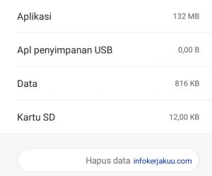 Hapus data aplikasi gojek