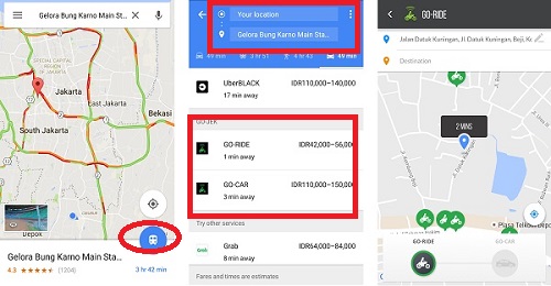 order gojek lewat Google