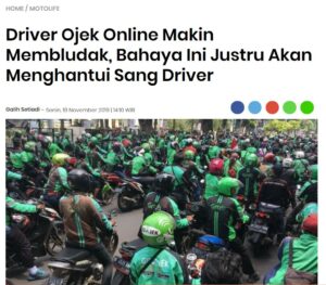 Jumlah driver ojol melonjak tajam