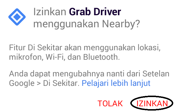 Cara mengaktifkan grab now