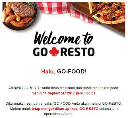 email konfirmasi go food