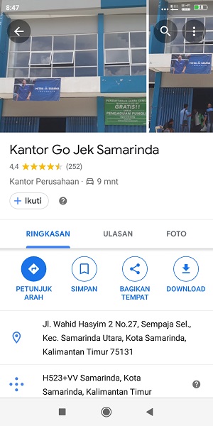 sampai di kantor gojek samarinda