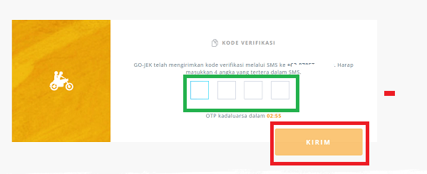 kode OTP Gojek