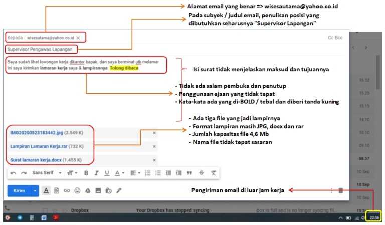 Email Lamaran Kerja Yang Salah