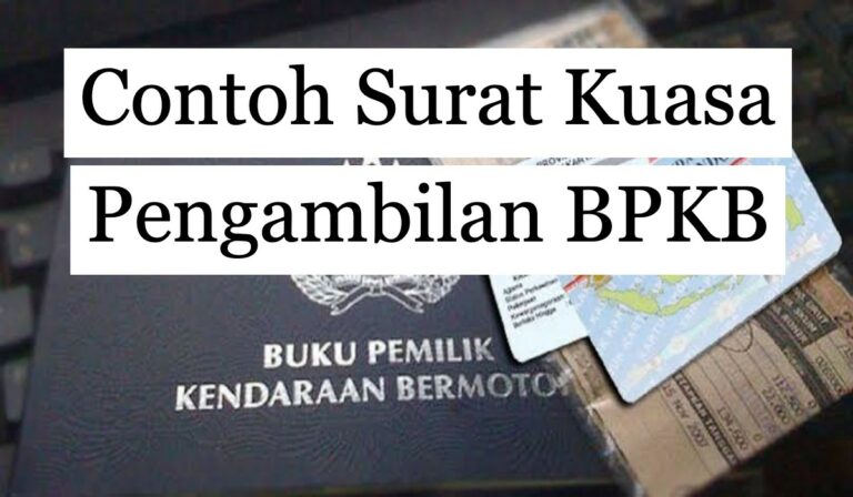 contoh surat kuasa Pengambilan bpkb