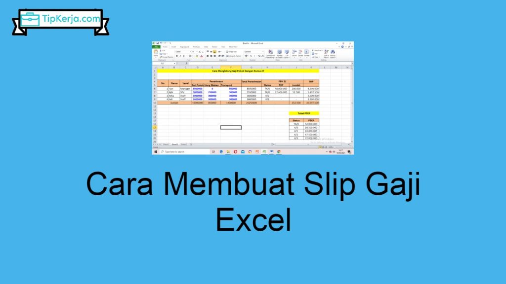 Cara Membuat Slip Gaji Excel Dengan Rumus Vlookup Dan If 9321