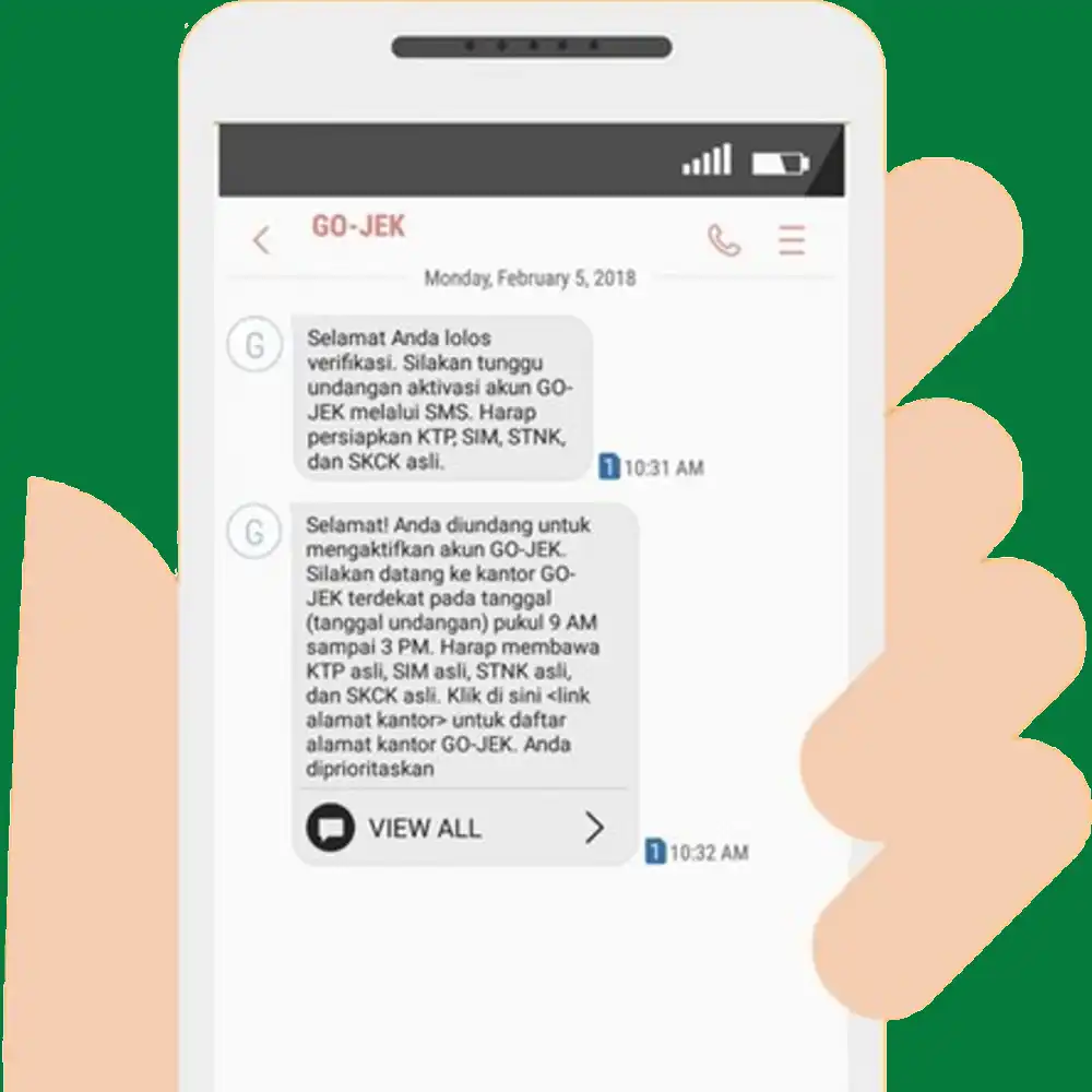 Cara Daftar Gojek Lewat SMS