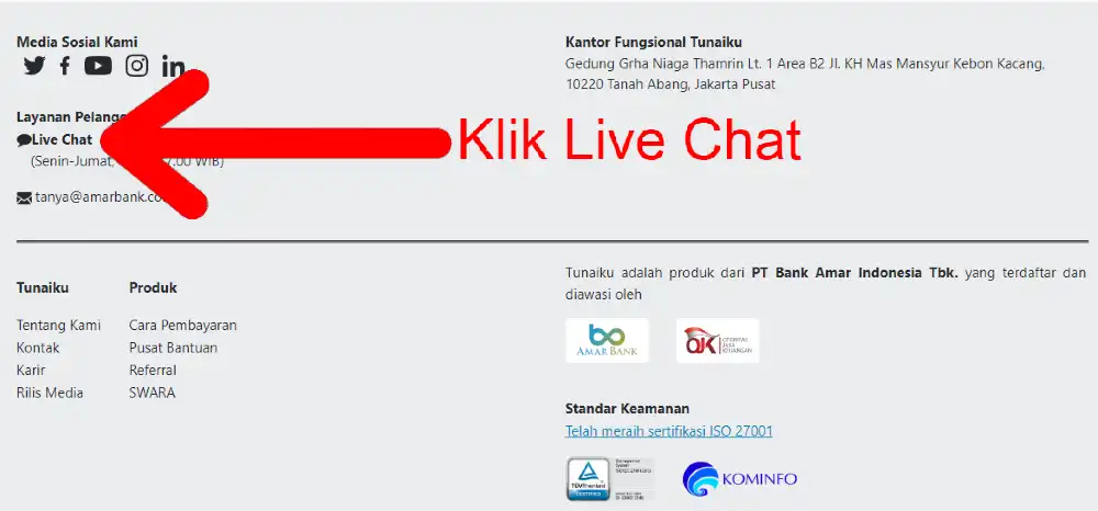 Cara Lain Menghubungi Call Center Tunaiku