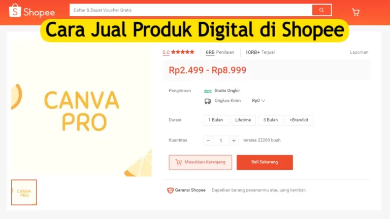 Cara Jual Produk Digital di Shopee