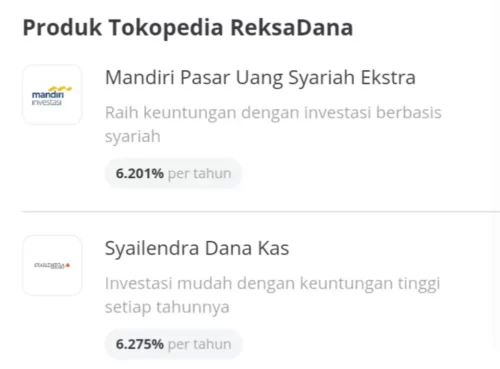 produk reksadana Tokopedia