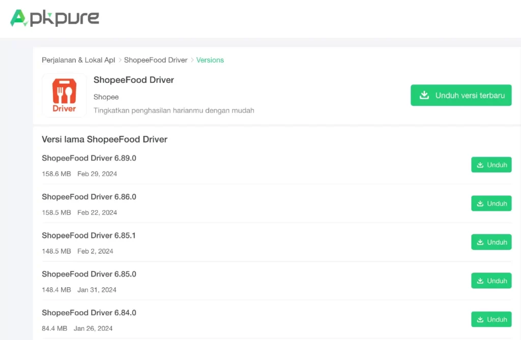 Aplikasi Shopee Food Driver Versi Gacor